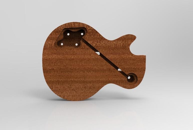 Electric guitar 3D model to program CNC